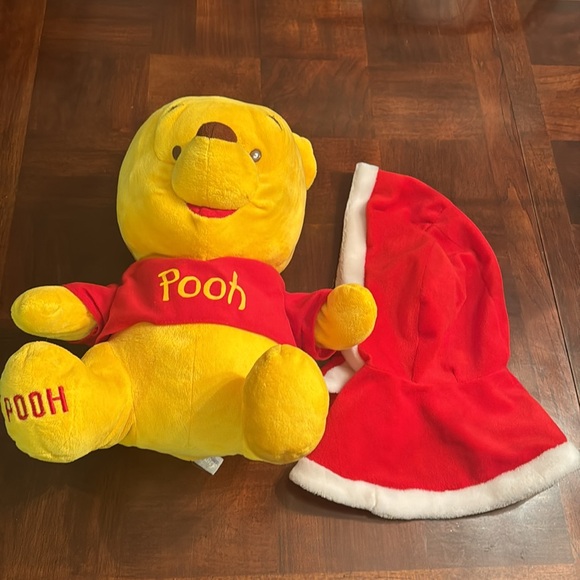 18" Winnie the Pooh Christmas Holiday Coat Cape Plush Toy - Picture 5 of 8